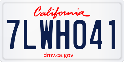 CA license plate 7LWH041