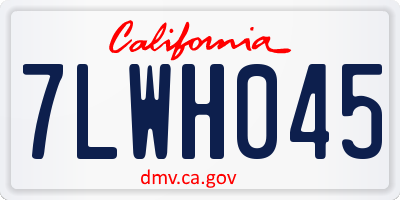 CA license plate 7LWH045
