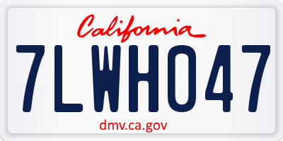 CA license plate 7LWH047