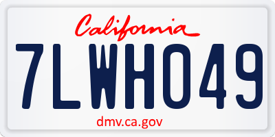 CA license plate 7LWH049