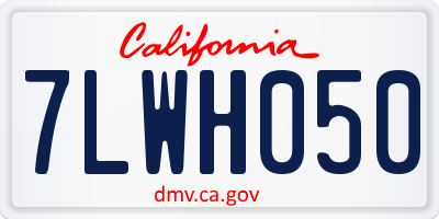 CA license plate 7LWH050