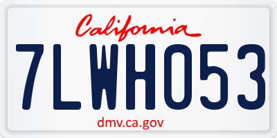 CA license plate 7LWH053