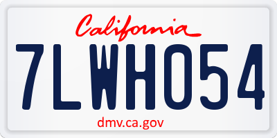CA license plate 7LWH054