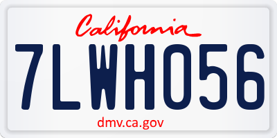 CA license plate 7LWH056