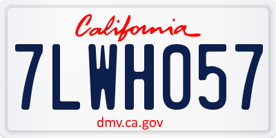 CA license plate 7LWH057