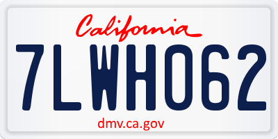 CA license plate 7LWH062