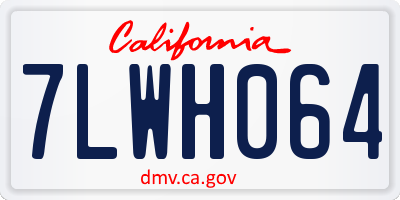 CA license plate 7LWH064