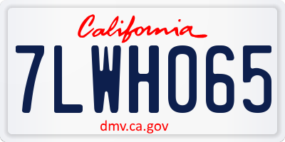 CA license plate 7LWH065