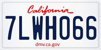 CA license plate 7LWH066