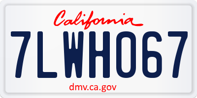 CA license plate 7LWH067