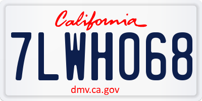 CA license plate 7LWH068