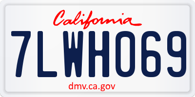 CA license plate 7LWH069