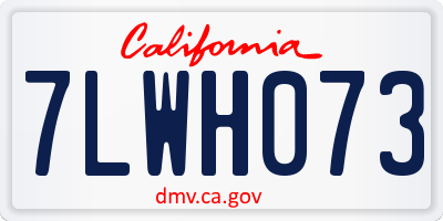 CA license plate 7LWH073