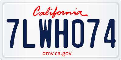 CA license plate 7LWH074