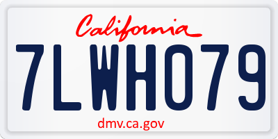 CA license plate 7LWH079