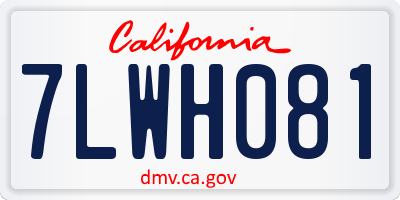 CA license plate 7LWH081