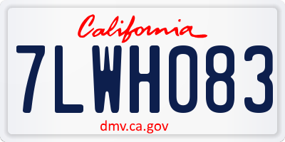 CA license plate 7LWH083