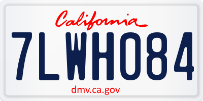 CA license plate 7LWH084