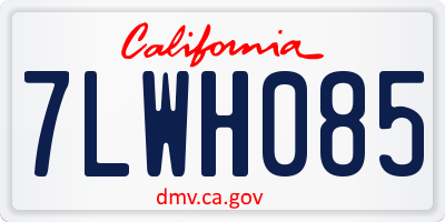CA license plate 7LWH085