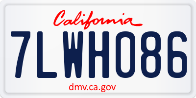 CA license plate 7LWH086