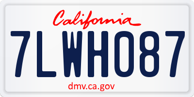 CA license plate 7LWH087