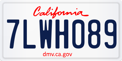 CA license plate 7LWH089