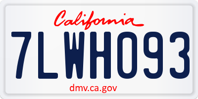 CA license plate 7LWH093
