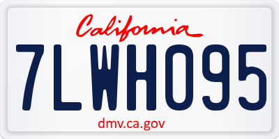 CA license plate 7LWH095