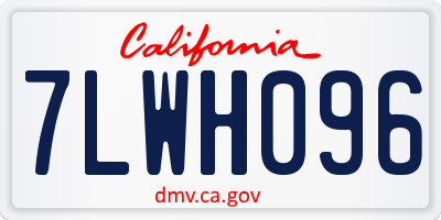 CA license plate 7LWH096