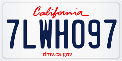 CA license plate 7LWH097