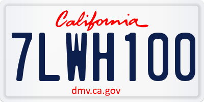 CA license plate 7LWH100
