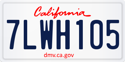 CA license plate 7LWH105