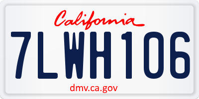 CA license plate 7LWH106