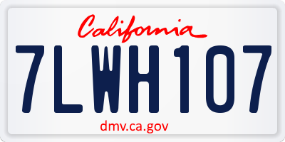 CA license plate 7LWH107