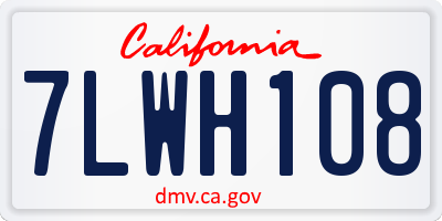 CA license plate 7LWH108