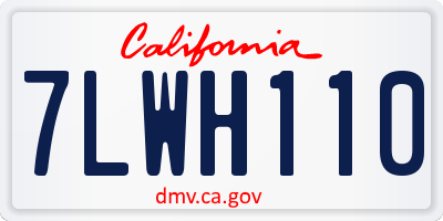 CA license plate 7LWH110