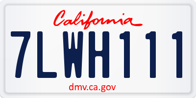 CA license plate 7LWH111