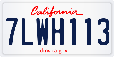 CA license plate 7LWH113
