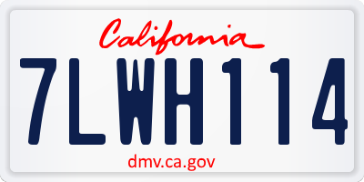 CA license plate 7LWH114