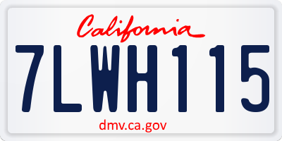 CA license plate 7LWH115