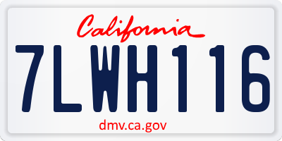 CA license plate 7LWH116