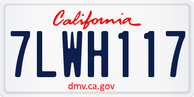 CA license plate 7LWH117