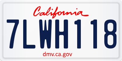 CA license plate 7LWH118