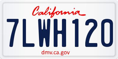 CA license plate 7LWH120