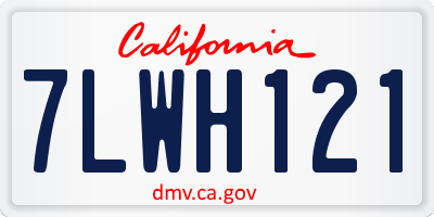 CA license plate 7LWH121