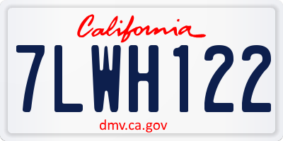 CA license plate 7LWH122