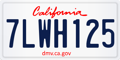 CA license plate 7LWH125