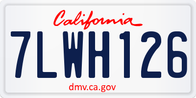 CA license plate 7LWH126