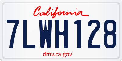 CA license plate 7LWH128