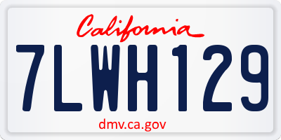 CA license plate 7LWH129